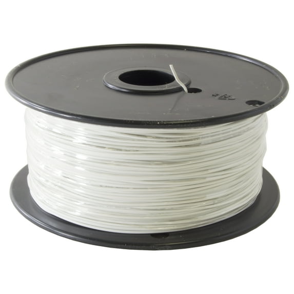 1000 Foot, 22 Gauge Solid Hook Up Wire - White