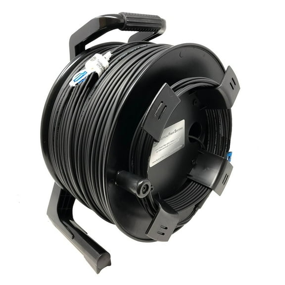 1000 Foot TFS DuraTAC Stainless Steel Armored Tactical Fiber Cable is terminated with 2 LC Connectors on both sides - Single Mode - with Reel
