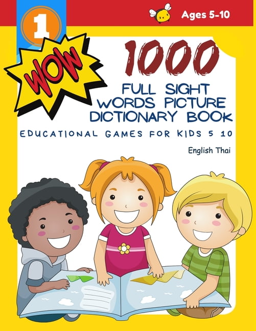 1000 Full Sight Words Picture Dictionary Book English Thai