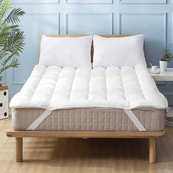 1000 GSM Mattress Topper Full XL Size,Mattress Pad (8-22" Depth) Fits All Sizes,- Microfiber Pad Cover, Mattress Pads, Extra Thick Cooling Full XL Size Bed Mattress Topper 54"x80" Inches White