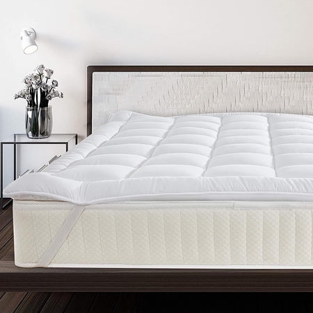 1000 GSM Mattress Topper Queen Size,Mattress Pad (8-22" Depth) Fits All Sizes,- Microfiber Pad Cover, Mattress Pads, Extra Thick Cooling Queen Size Bed Mattress Topper 60"x80" Inches White