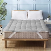 1000 GSM Mattress Topper Twin XL Size,Mattress Pad (8-22" Depth) Fits All Sizes,- Microfiber Pad Cover, Mattress Pads, Extra Thick Cooling Twin XL Size Bed Mattress Topper 39"x80" Inches Silver Grey