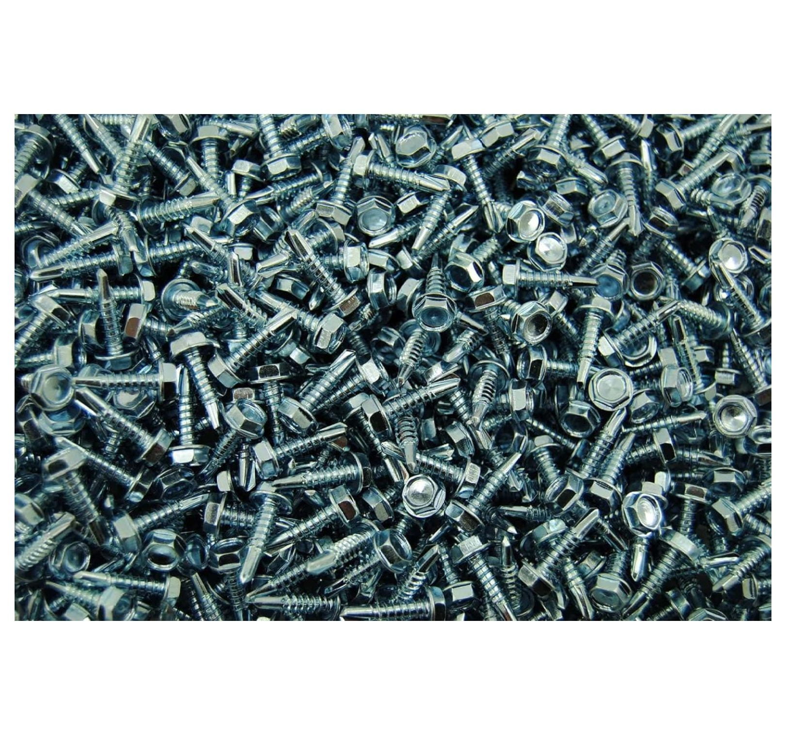 Tek Screws 1000 Count #10 X 3/4" Hex Washer Head Self-Drilling - Zinc Coated, Grade 2 Steel 3 Inch Self Tapping Metal Screws - Foto 11