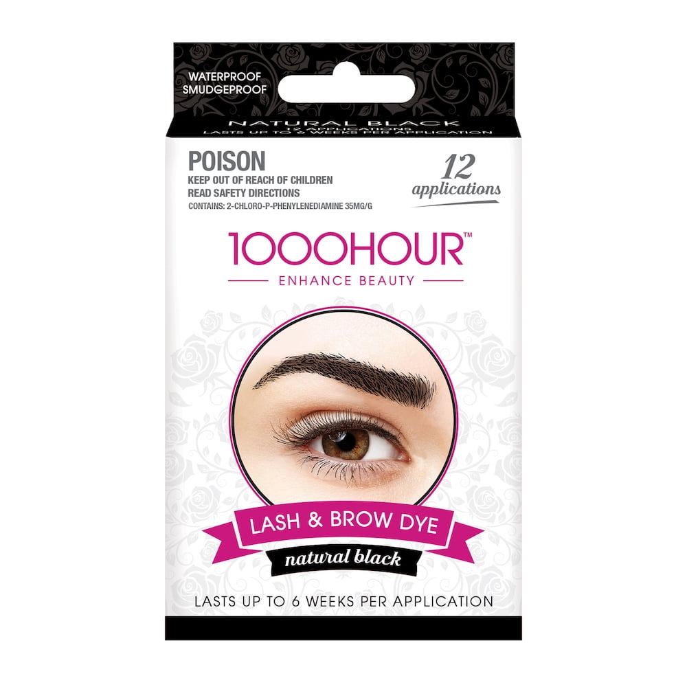1000 Hour Intensive Eyelash Tint Dye Kit with Permanent Black Mascara