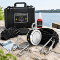 1000 LB Magnetic Fishing Kit with Case, Neodymium, 65ft Rope, Grappling ...