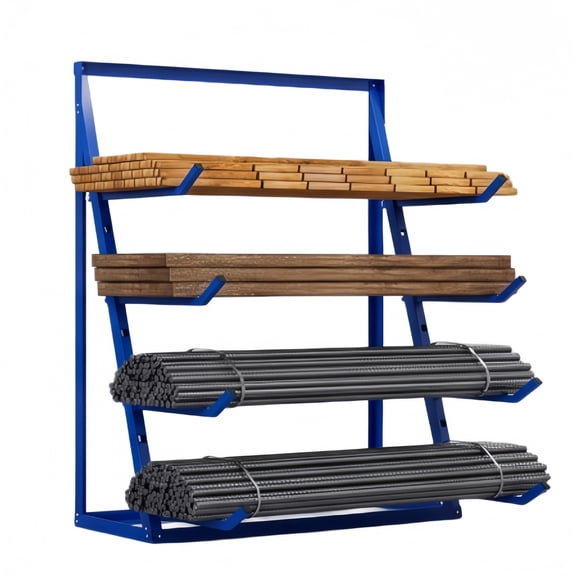 1000 LBS Heavy Duty 4-Tier Alloy Steel Cantilever Rack, Vertical Adjustable Lumber Pipe Storage Organizer for Garage Workshop Shed