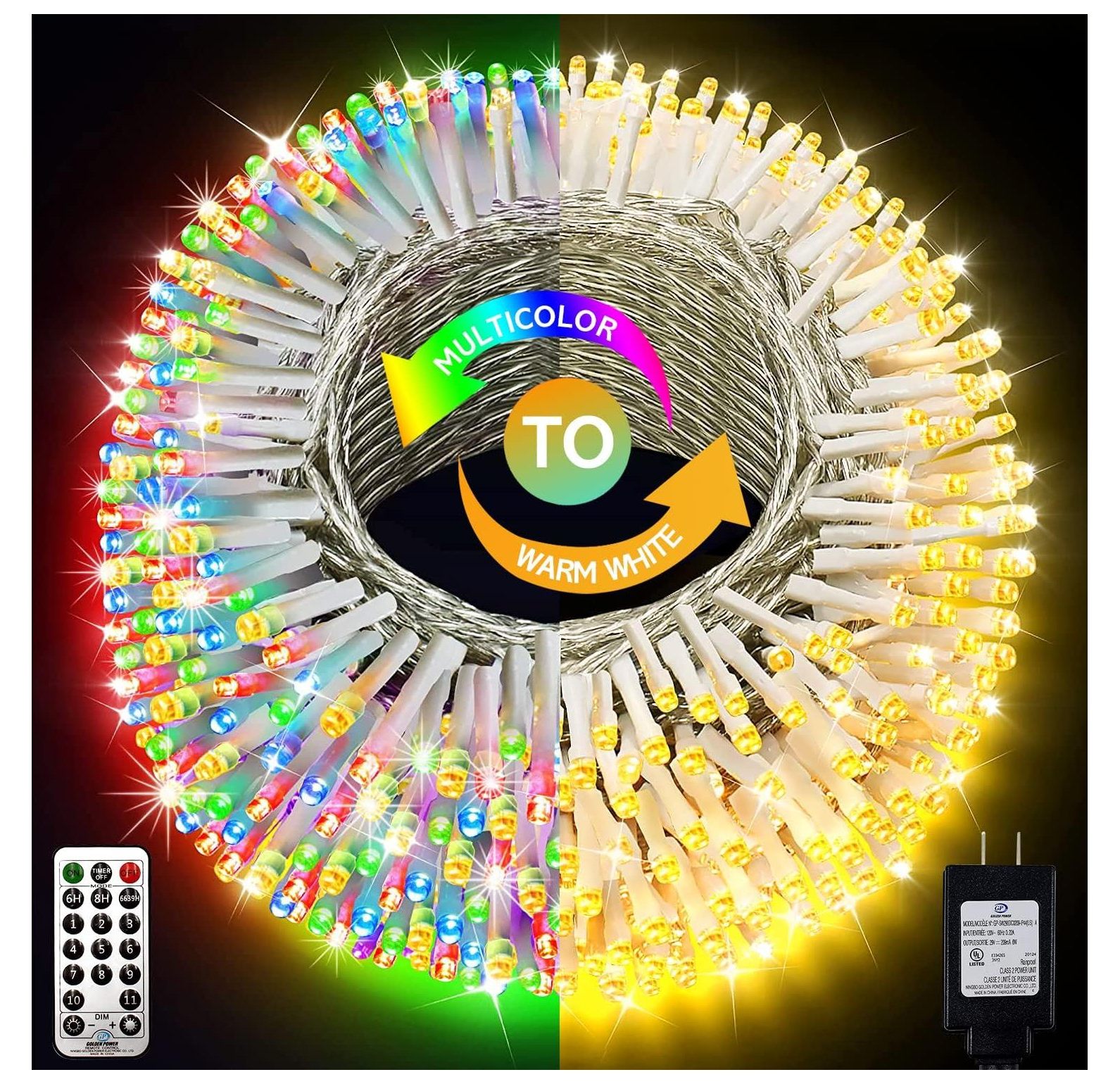 1000 LED Christmas Lights Outdoor 394Ft Dual Color Changing Christmas