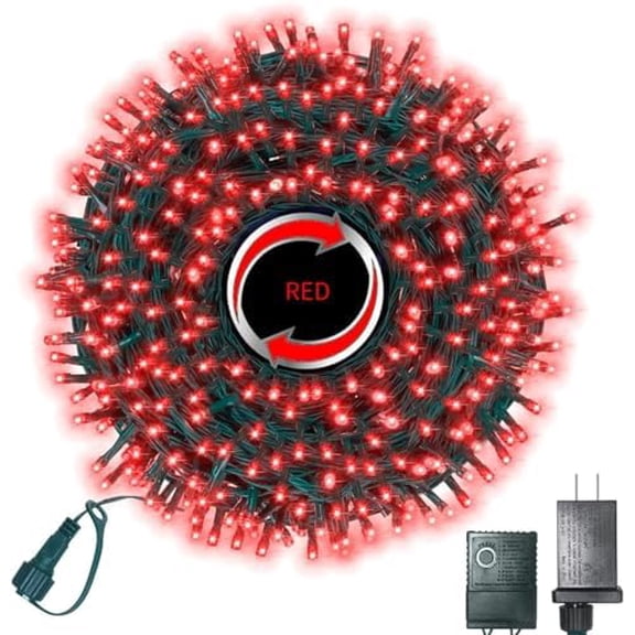 1000 LED Christmas Lights Plug in, 81FT Firecracker String Lights Outdoor Waterproof with Remote, 8 Modes Cluster Lights for Christmas Tree Decoration Wreath Bedroom (RED)