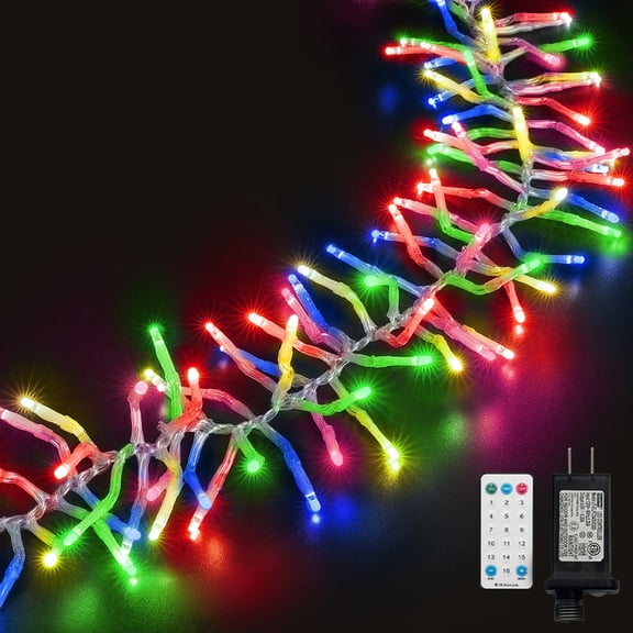 1000 LED Multicolor Firecracker Lights, Christmas Cluster Lights, Remote & Timer, 16 Modes, Waterproof Plug-in Lights