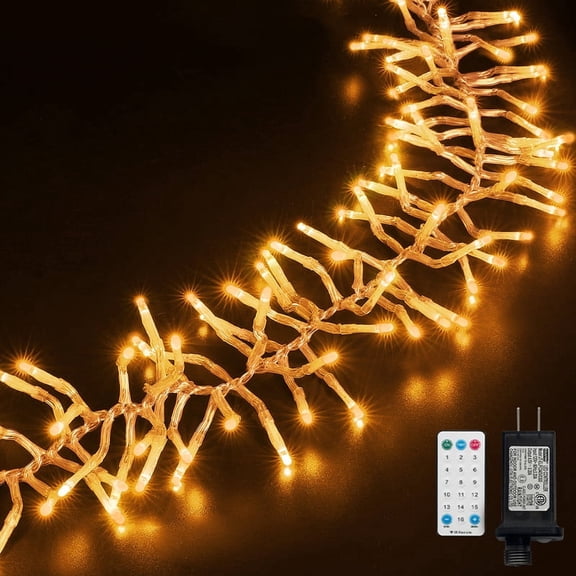 1000 LED Orange Firecracker String Lights, Halloween Mini Cluster Lights, 16 Modes with Timer & Remote, Waterproof Plug-in Twinkle Lights for Halloween Decor
