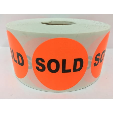 1000 Labels 1.5" Round Sold Point of Sale Pricing Inventory Control Retail Stickers 1 Roll