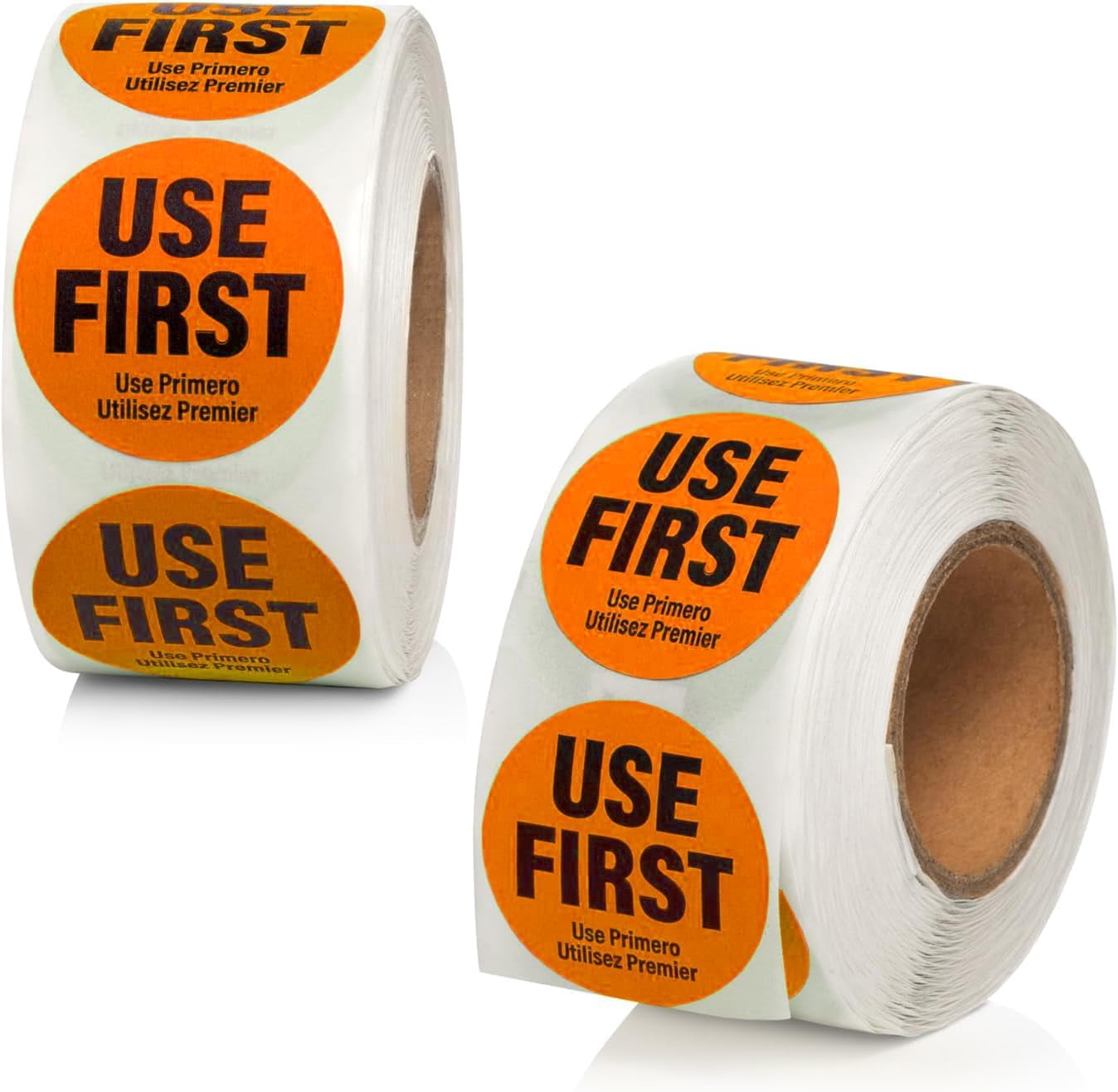 1000 Labels Use First Stickers for Food Service, 1.5-inch Wide, Orange ...