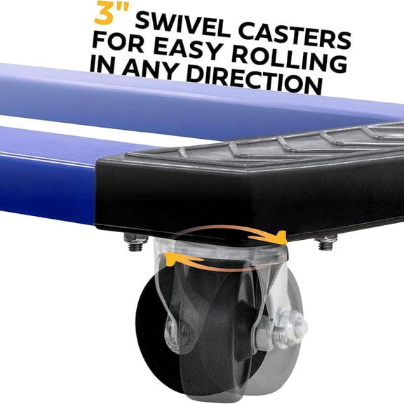 1000 Lb Capacity Plastic Furniture Dolly for Moving, 18 x 30 in, Fully Asembled and Ready to Use (Single Pack)