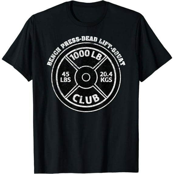 1000 Lbs Pound Club Gym Weightlifting Dead Lift Bench Press T-Shirt