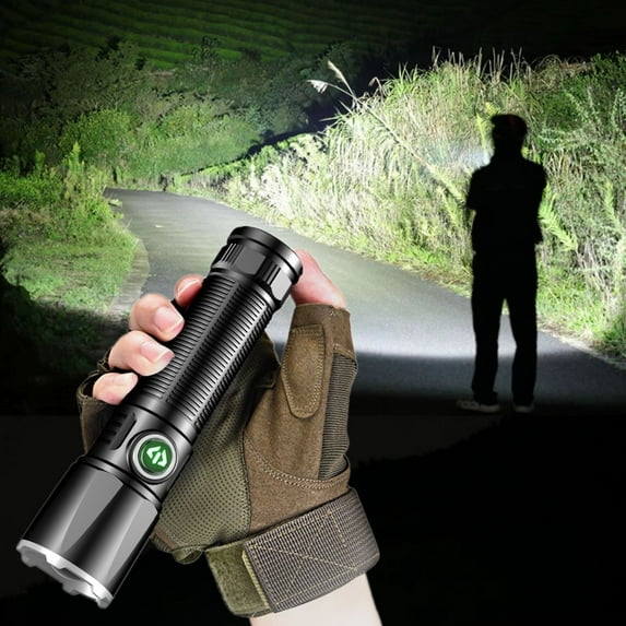 1000 Lumens LED Flashlight, Rechargeable Flashlights, Zoomable Adjustable Focus Tactical Flash Light, 3Mode LED Flashlight, Handheld Flashlight Waterproof for Outdoor Emergencies Use