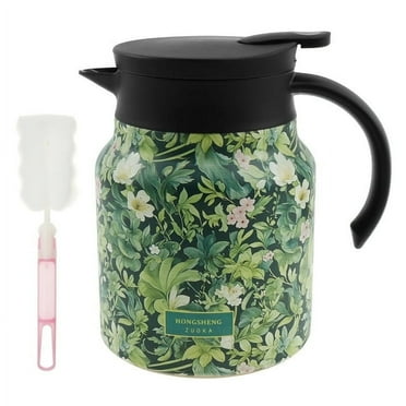 1000 ML Thermal Tea Pot with Infuser Vintage Flower Pattern Insulated Tea Kettle Stainless Steel Thermal Tea Carafe Household Insulated Teapot Tea Pot Kettle for Home Office