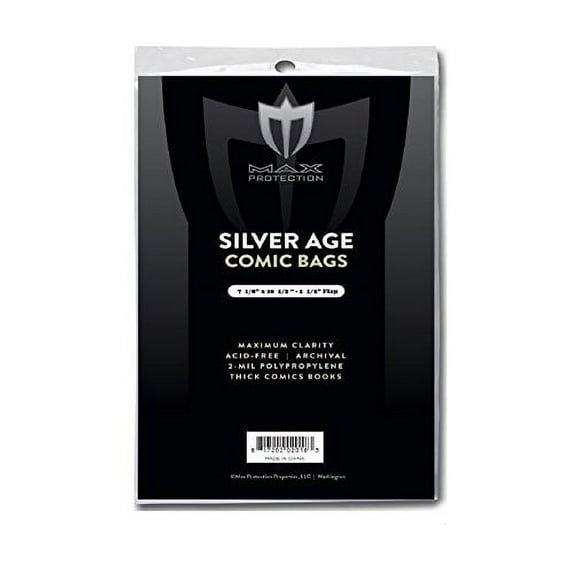 (1000) Max Protection Silver Age Comic Book Bags - Ultra Clear Protection - (Qty= 1000 Bags)