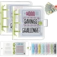 thumbnail image 1 of 1000 Money Saving Challenge with 25 Binder Mini Money Savings Challenge Book with Envelopes Budget Saving Cash for Budgeting Planner Teacher Graduation Gift Kid Home School Favor(2 Pcs, Green), 1 of 6