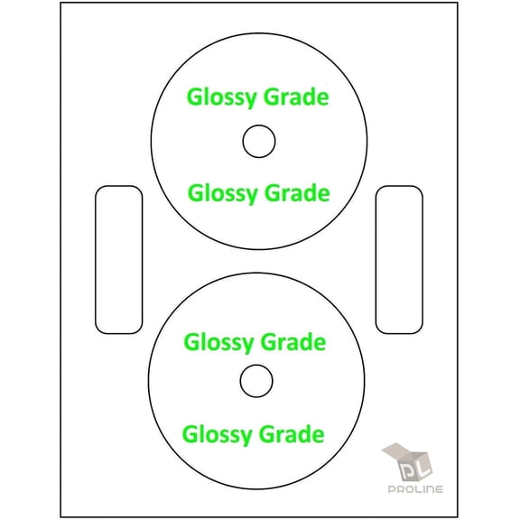 1000 Neato Compatible Full Face CD/DVD Glossy Grade Labels. Small Center Style. 500 Total Labels with Spine and Case Labels. Works in Both Laser and Ink Jet Printers