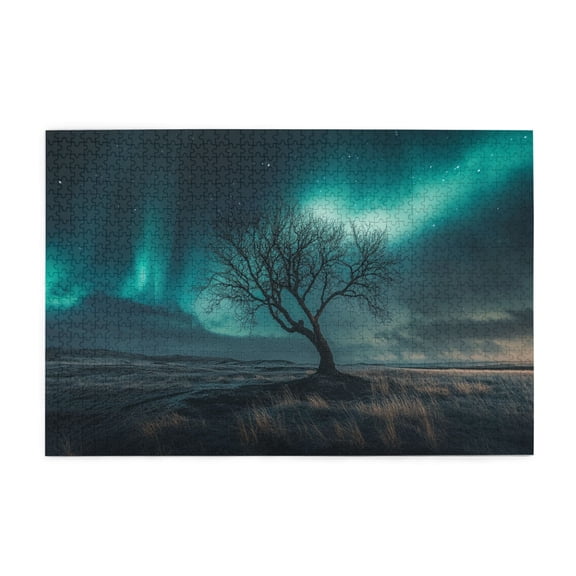 1000 PCS 1000 Piece Jigsaw Puzzles Polar Aurora,Home Wall Decor,Family Leisure,Stress Relief And Entertainment,Great For Relaxation And Display For Puzzle Enthusiast,Fun Wooden Puzzle