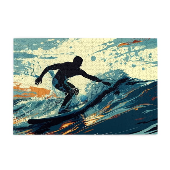 1000 PCS 1000 Piece Wooden Puzzle Surfers,Unique Artwork For Adults,Classic Surfers Stress Relieving Puzzle 1000 Piece,For Surfing Lovers Gift,Impossible Hard Difficult Challenging Puzzles For Adults