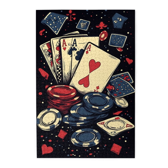 1000 PCS 1000 Piece Wooden Puzzles Poker Chips,Unique and Beautiful Design,Brain Challenge,Modern Art Poker Chips High difficulty puzzle 1000 Piece,Great for Relaxation and Display for Puzzle Lovers
