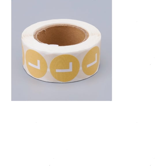 1000 PCS 2 Rolls Clothing Size Stickers Labels Yellow Coded Round Self Adhesive Apparel Size Labels Size L for Clothing T Shirts Trousers Skirt Retail