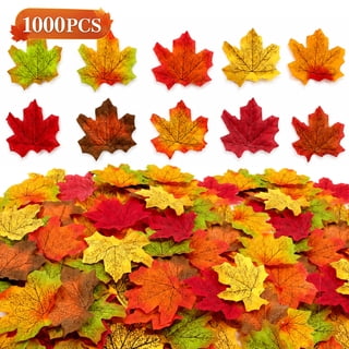 Artificial Fall Leaves,Bulk Fall Leaves in 10 Autumn Colors for Thanksgiving Table Decor,Fall Crafts,Wedding and Party Decorations,1000 Pcs