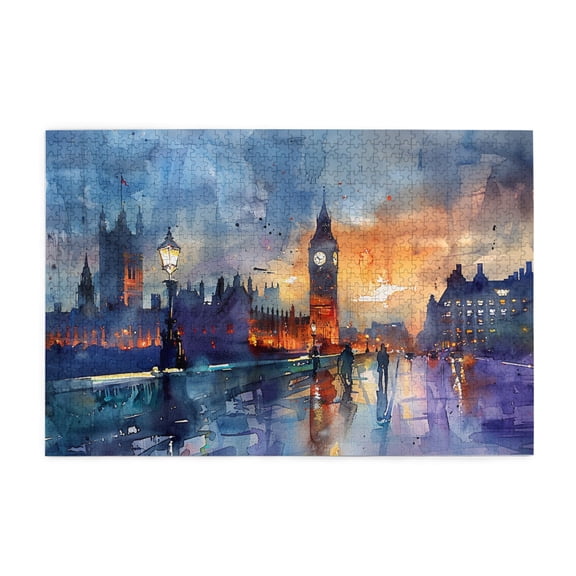 1000 PCS Big Ben In The Evening 1000 Piece Wooden Puzzle,Exquisite Artwork For Adults,Enchanting Scenery Big Ben Puzzle,1000 Piece Jigsaw Puzzle For Adults Challenging Puzzle Perfect For Game Nights