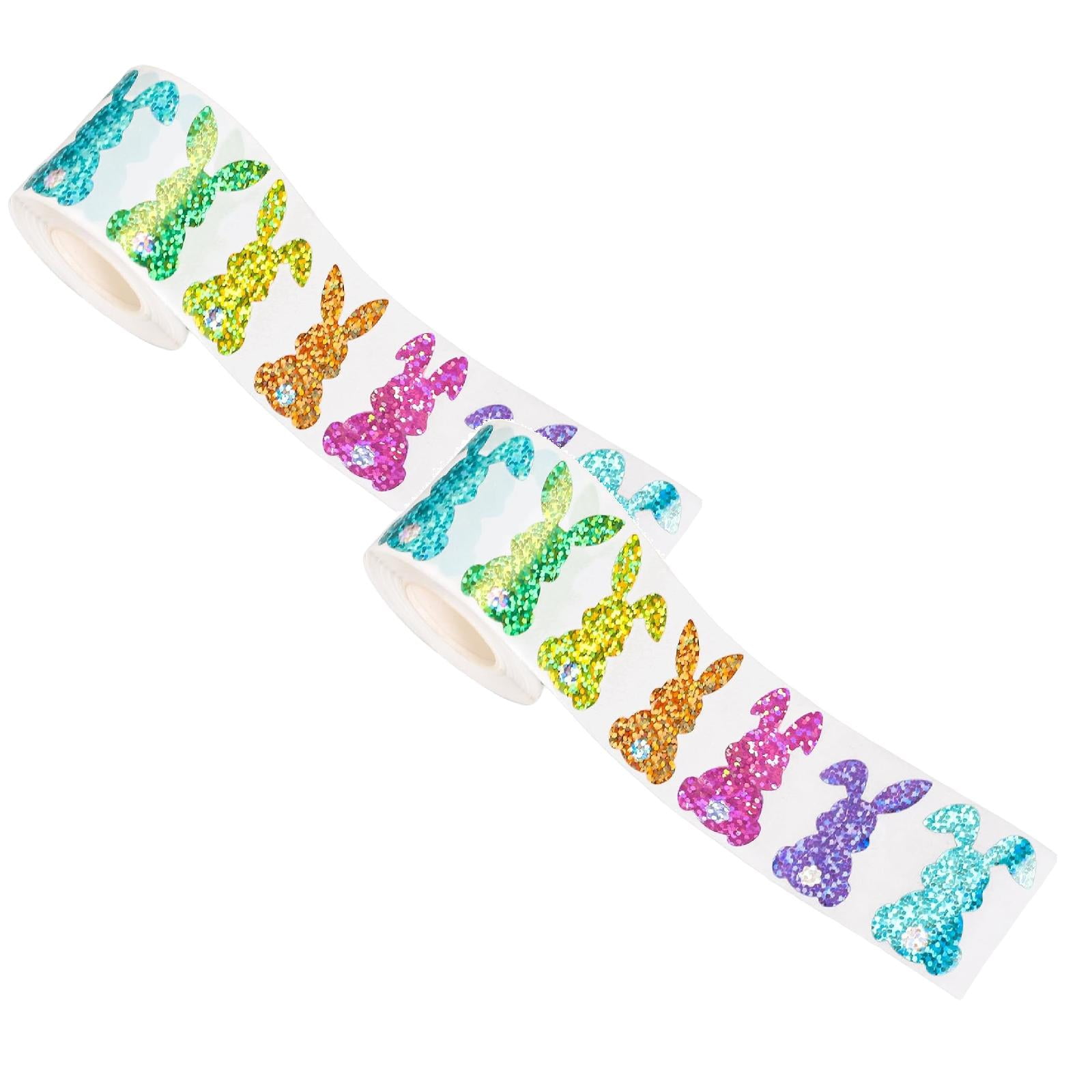 1000 PCS Bling Sparkly Easter Bunny Stickers - 1.5'' x 0.8'' Large, 1 ...