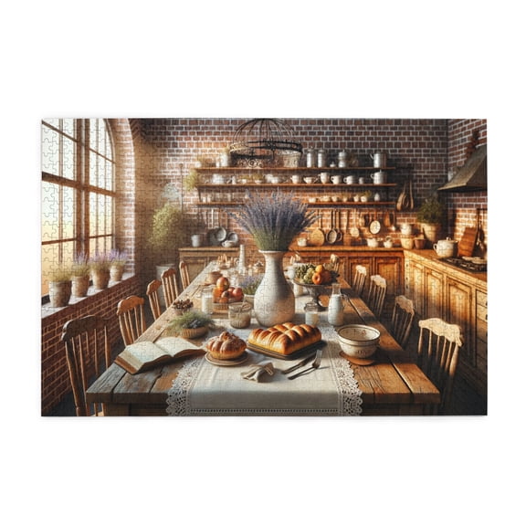 1000 PCS Breakfast In The Family Kitchen 1000 Piece Puzzle For Adults,Gifts For Friends And Family,Family Leisure And Entertainment,Challenging Brain Exercise,Adults Wooden Puzzle