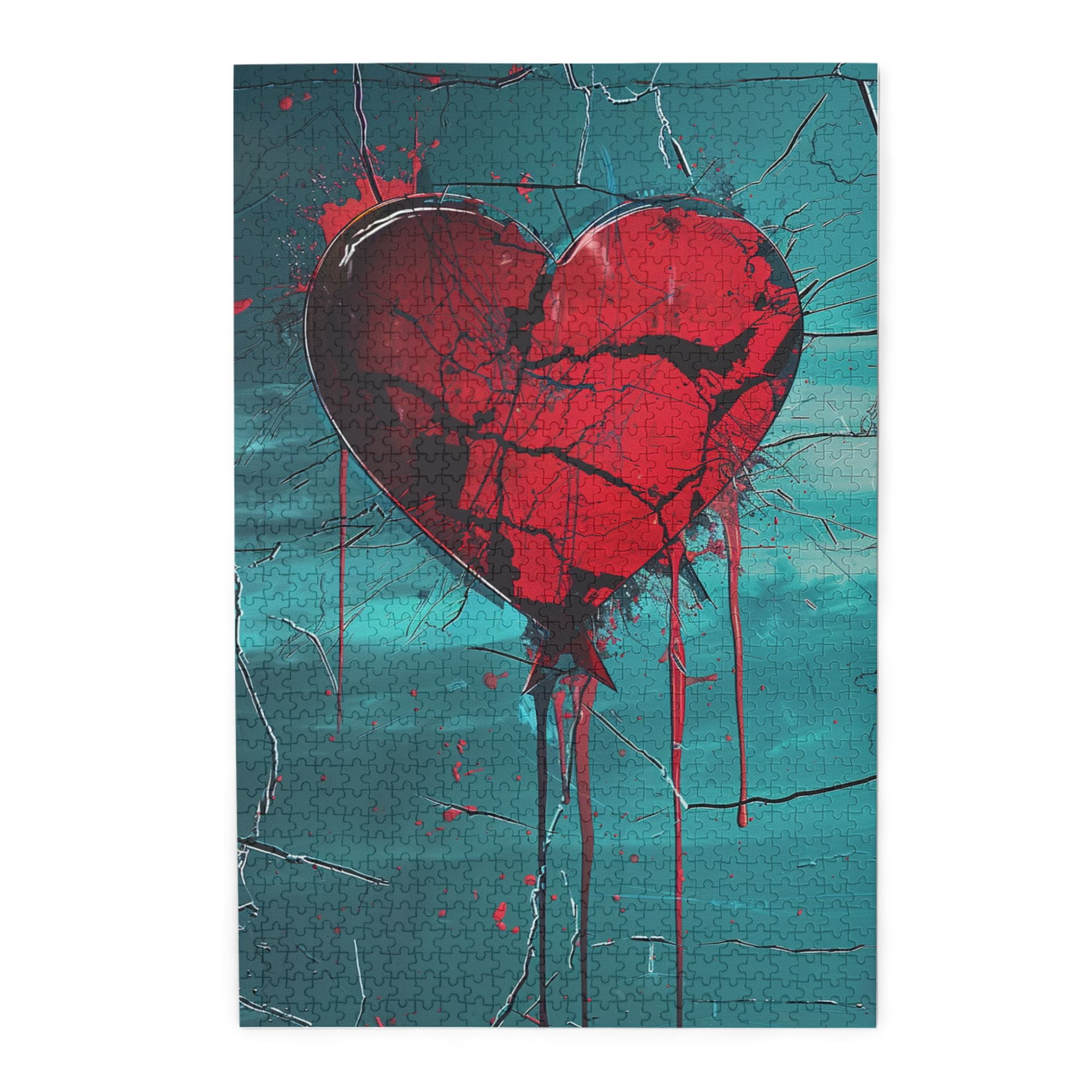 1000 PCS Broken red heart Wooden puzzles for adults 1000 pieces