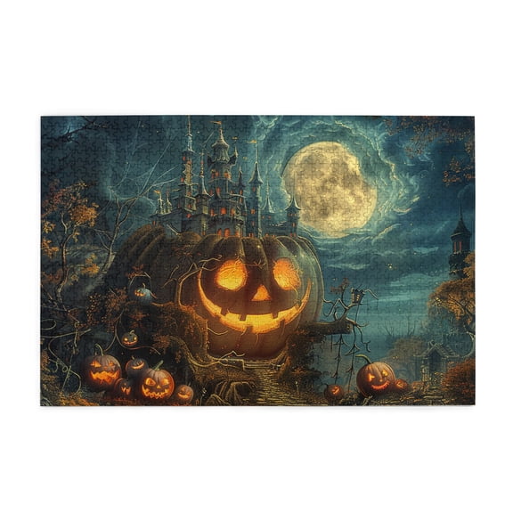 1000 PCS Castle Pumpkin Head 1000 Piece Puzzle For Adults,Challenging Brain Exercise,Unique And Beautiful Design,Great For Relaxation And Display For Puzzle Enthusiasts,Funny Puzzle,For Puzzle Lovers