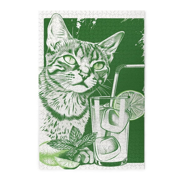 1000 PCS Cat'S Drink Time 1000 Piece Wooden Puzzle For Adults,Vibrant Design,Challenging Brain Exercise,Pieces Fit Together Perfectly,Puzzles Suitable For Entertaining With Family During Holidays