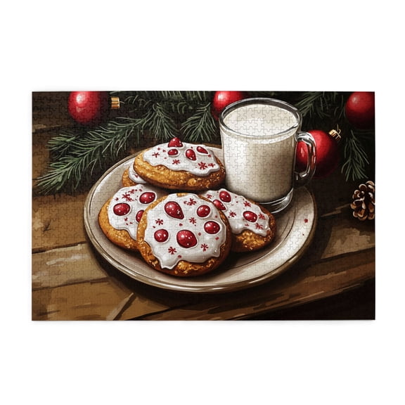1000 PCS Christmas Dim sum 1000 piece puzzle for adults,Brain Challenge,Collectible Puzzle Featuring Christmas,Vintage Style Wooden jigsaw puzzles,Great for Relaxation and Display for Puzzle Lovers