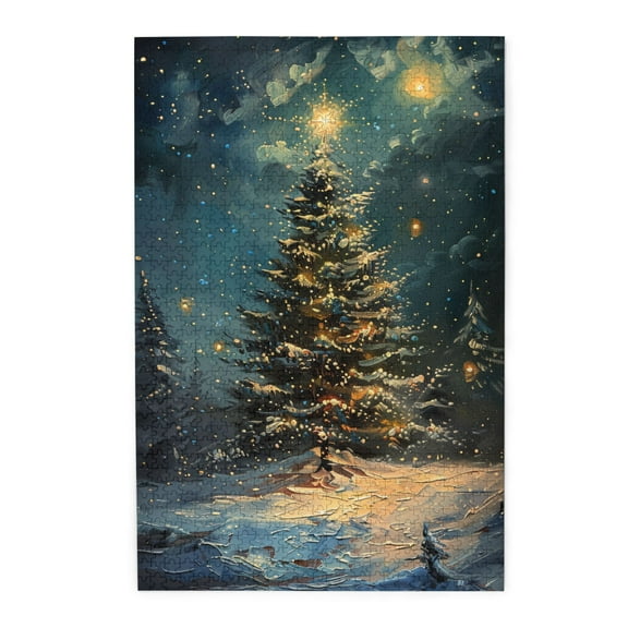1000 PCS Christmas Tree Night puzzles for adults 1000 pieces,Wooden High difficulty puzzle,Stunning Artwork of Adults,Exquisite Christmas Tree Night Wooden Puzzle 1000 Piece,Stress relieving puzzle