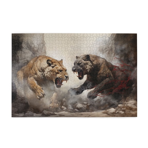 1000 PCS Clash Of The Beasts - 1000 Piece Vibrant Jigsaw Puzzle,Classic Animal Wooden Puzzle,Adults Jigsaw,Relieve Stress And Enjoy The Fun Of Solving Puzzles,Vibrant Design