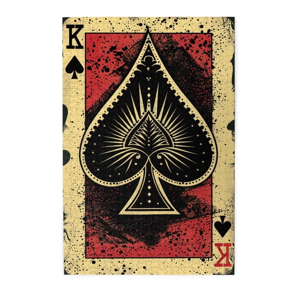 1000 PCS Classic Poker King K Craft Wooden puzzles for adults 1000 pieces,Unique Artwork for Adults,Vintage and Beautiful Design,Funny Poker King Stress relieving puzzle,for Poker Lovers,Fun Puzzle