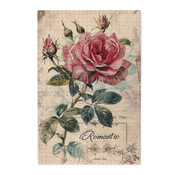 1000 PCS Classic Romantic Rose 1000 Piece Puzzle For Adults,Vibrant Designmrelax And Enjoy The Fun Of Solving Puzzles,Wooden Jigsaw Puzzles,Great For Relaxation And Display For Puzzle Enthusiast
