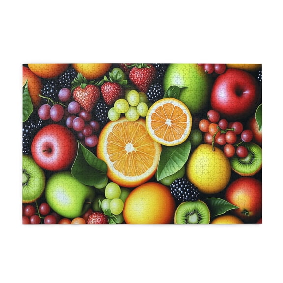 1000 PCS Classic fruit illustration jigsaw puzzles 1000 pieces,Unique and Beautiful Design,Stunningly Vibrant Colors,Characterized by beautiful illustrations depicting a pile of fruits,Wooden Puzzle