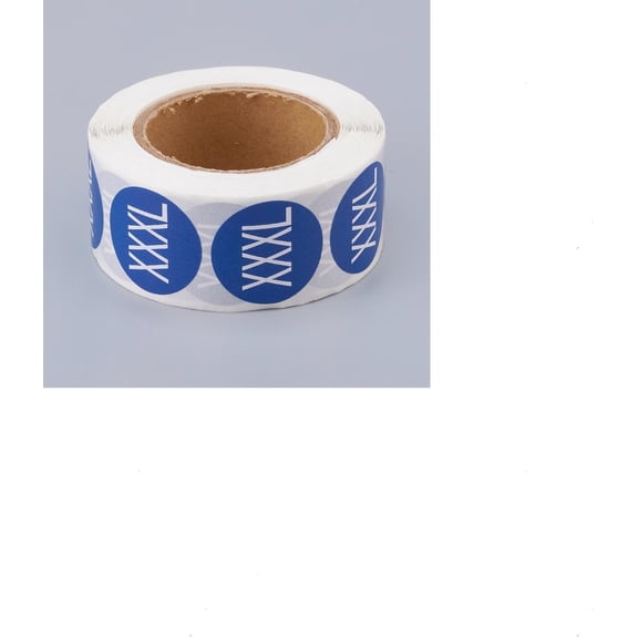 1000 PCS Clothing Size Stickers Labels Blue Coded Round Self Adhesive Apparel Size Labels Size XXXL for Clothing T Shirts Trousers Skirt Retail for DIY
