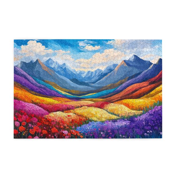 1000 PCS Colorful Garden On The Hill Puzzles For Adults 1000 Pieces,Challenging Brain Exercise,Impossible Hard Difficult Challenging Puzzles For Adults,Funny Adults Wooden Puzzle For Home Decor