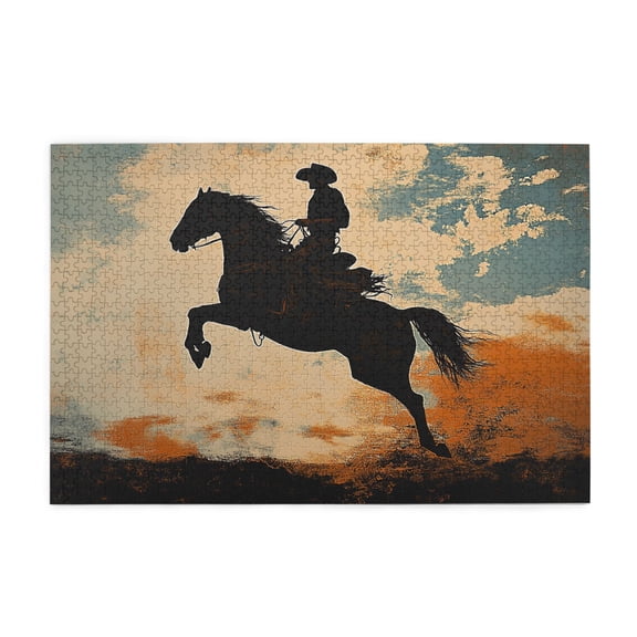 1000 PCS Cowboys Riding Horses Wooden Puzzles 1000 Piece,Unique Artwork For Adults,High Difficulty Puzzle,Classic Cowboys Riding Horses Funny Puzzle 1000 Piece,Gift For Cowboy & Puzzle Enthusiast