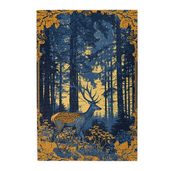 1000 PCS Deer In The Forests - 1000 Piece Animal Jigsaw Puzzles,Unique And Beautiful Design,Fantasy Style Art Wooden Puzzle For Home Wall Decor,Suitable For Family Entertainment Activities