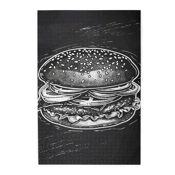 1000 PCS Delicious Burger 1000 piece puzzle for adults,Vibrant Design,Stress relieving pleasure,Funny Burger Modern Style Wooden Puzzles,Puzzles suitable for entertaining with family during holidays