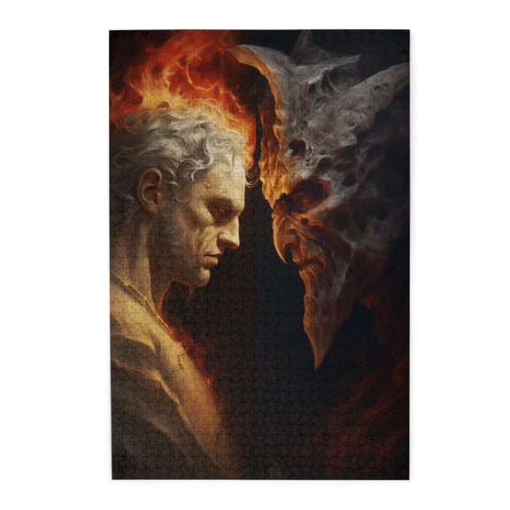 1000 PCS Devil & God - 1000 Pcs Jigsaw Puzzles For Adults,Relieve Stress And Enjoy The Fun Of Solving Puzzles,Unique Artwork For Adults,Charm Adults Wooden Puzzle,Home Wall Decoration