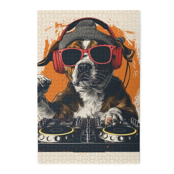 1000 PCS Dog That Plays Discs 1000 Piece Vibrant Wooden Jigsaw Puzzle,Stress Relieving Pleasure,Brain Challenge,Characterized By Unique And Interesting Illustrations Depicting A Dog Playing Discs