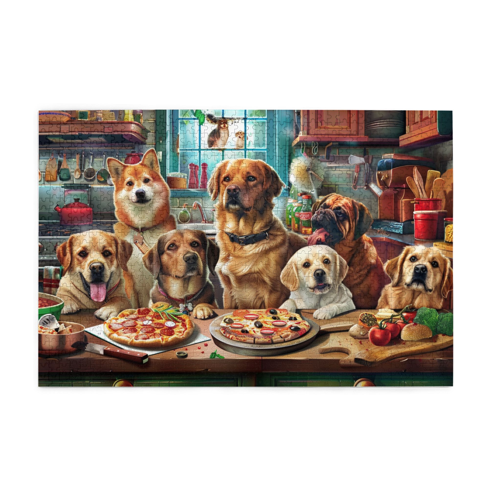 1000 PCS Dogs & Pizza Wooden Puzzles For Adults 1000 Pieces,Classic ...