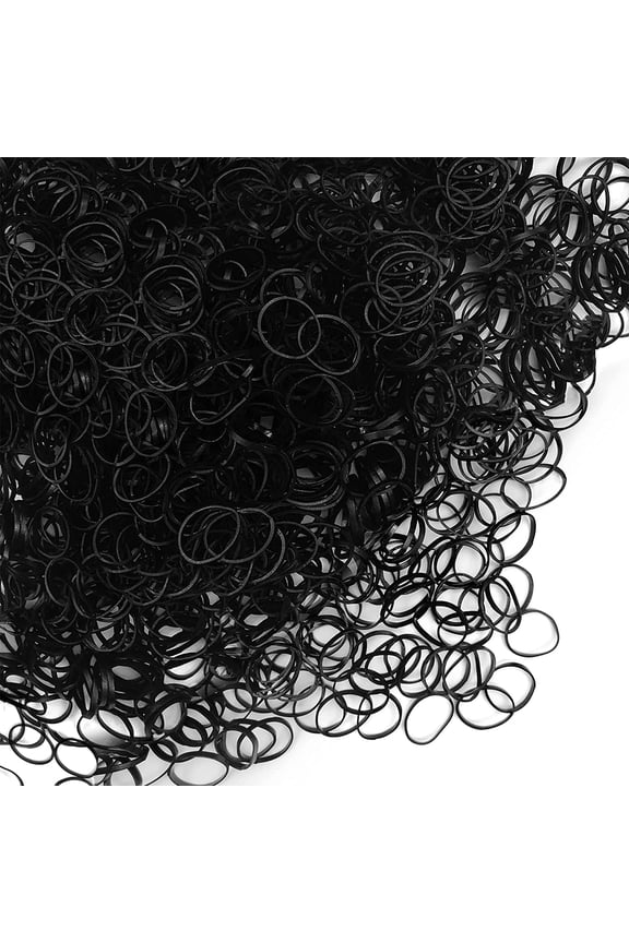 1000 PCS Elastic Hair Bands,Black Mini Rubber Bands for Hair,Non-slip Rubber Bands,Small Soft Elastic Black Hair Ties,Hair Rubber Bands for Kids Hair,Braids Hair,Wedding Hairstyle