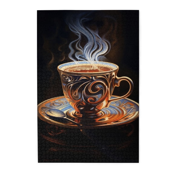 1000 PCS Exquisite Coffee Puzzles For Adults 1000 Pieces,Challenging Brain Exercise,Puzzles Suitable For Entertaining With Family During Holidays,Every Piece Is Unique,Classic Wooden Puzzle